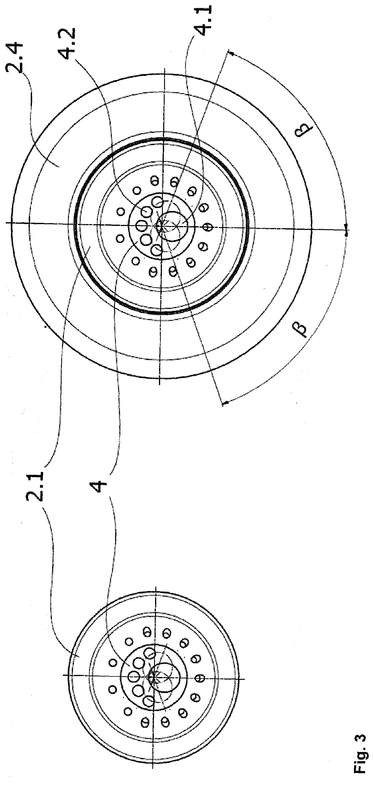 Combined burner for blowing oxidizing gas and fuel into melting furnace