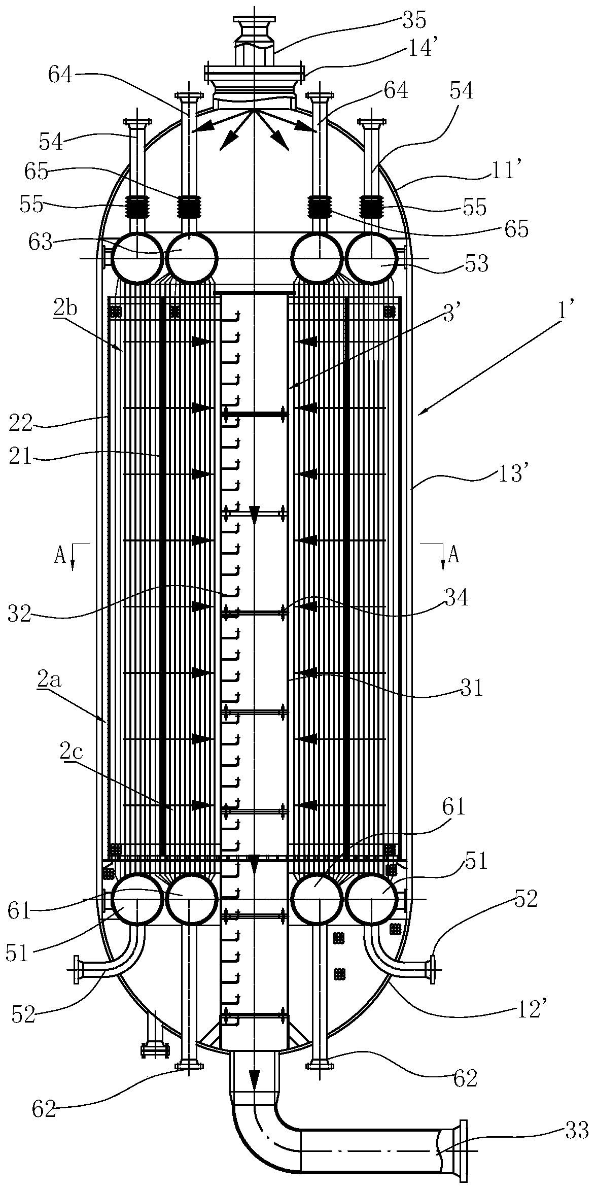 CO conversion process for co-producing synthesis gas and hydrogen and isothermal shift converter