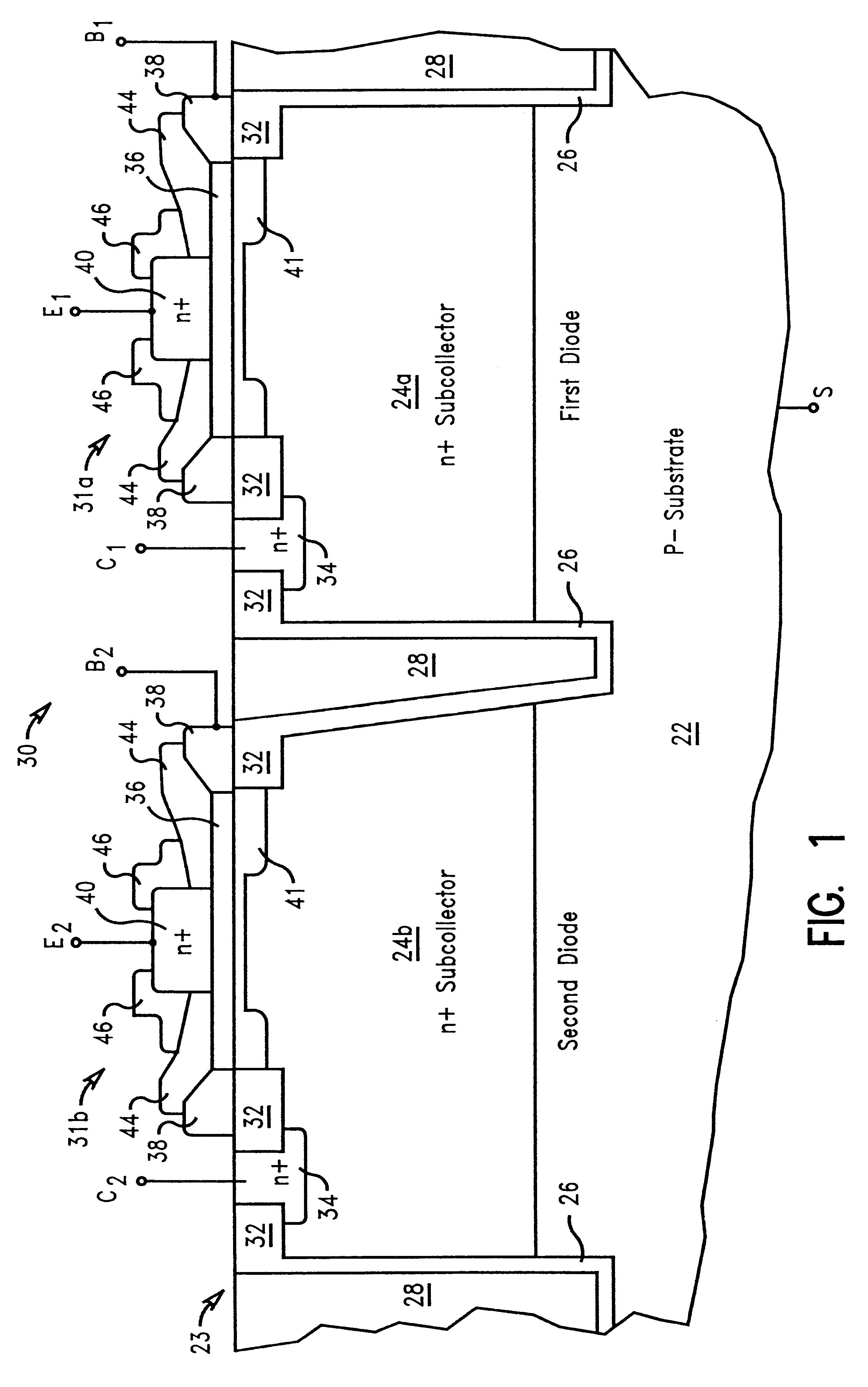 Trench-defined silicon germanium ESD diode network