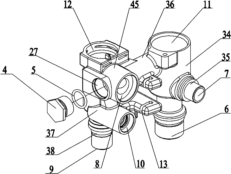 Copper valve component for difunctional water heater