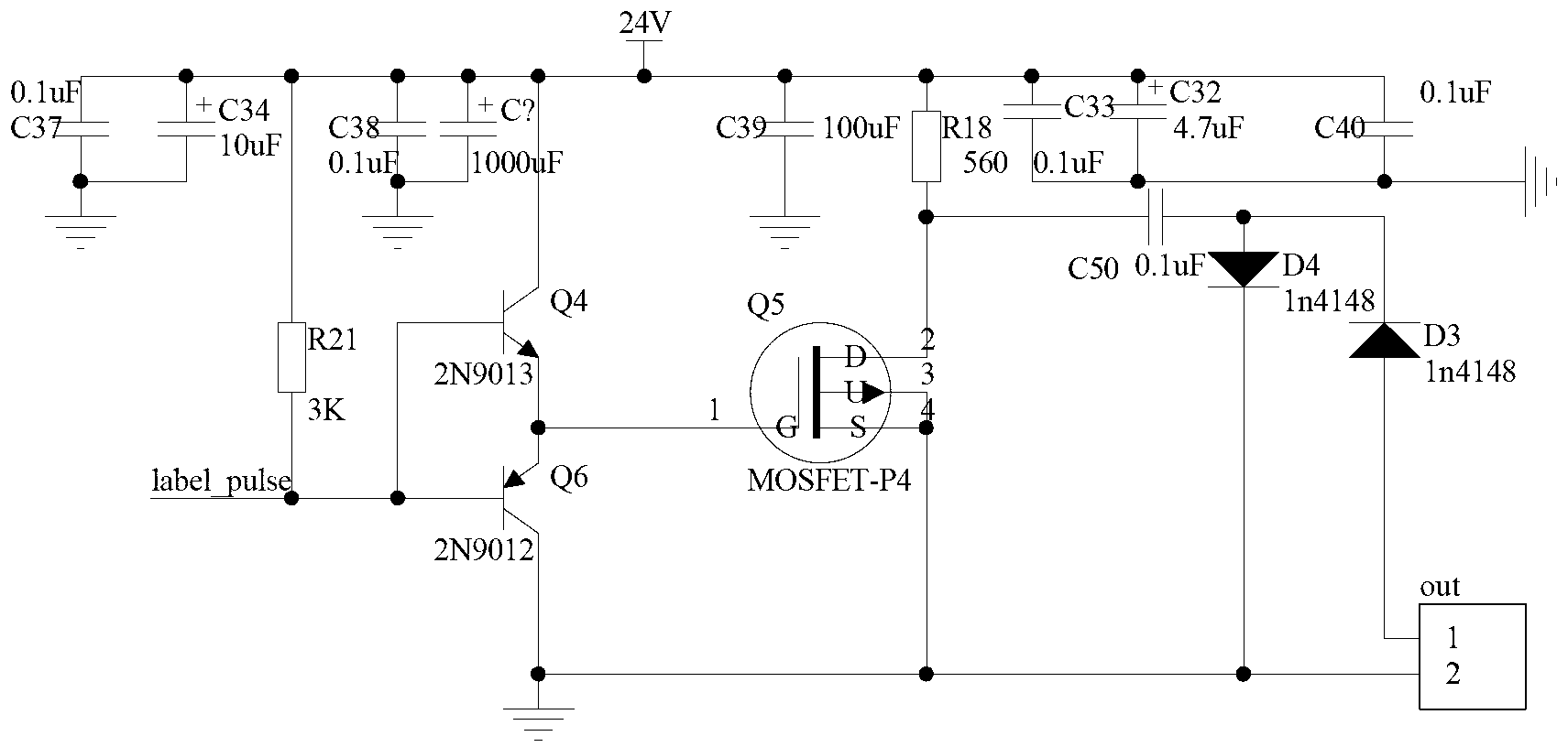 Signal transmitting circuit of magnetostrictive displacement sensor