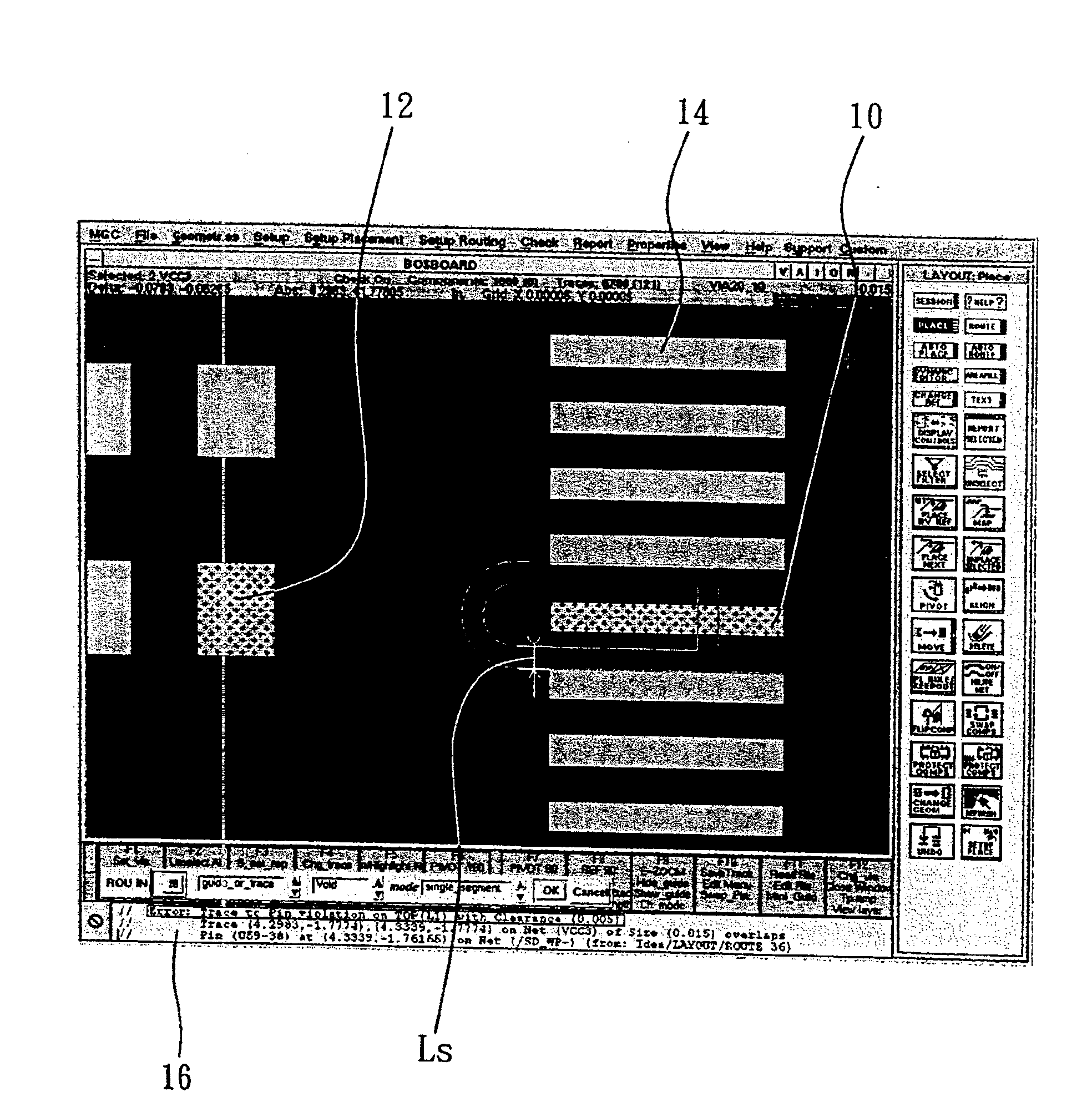 Control system for signal wire width and method thereof