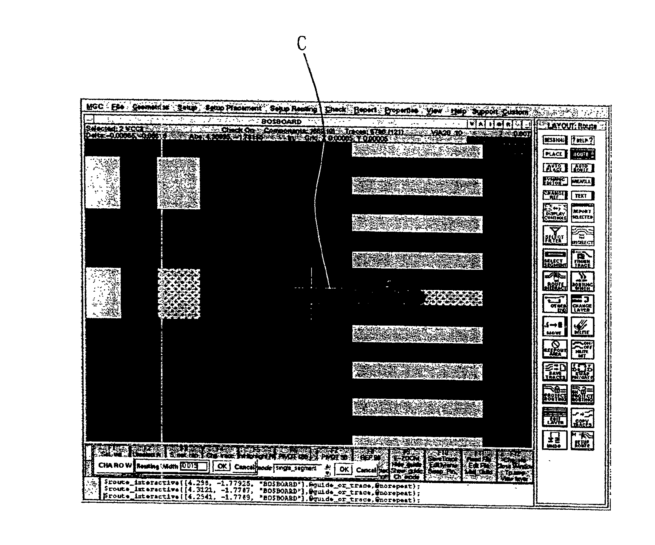 Control system for signal wire width and method thereof