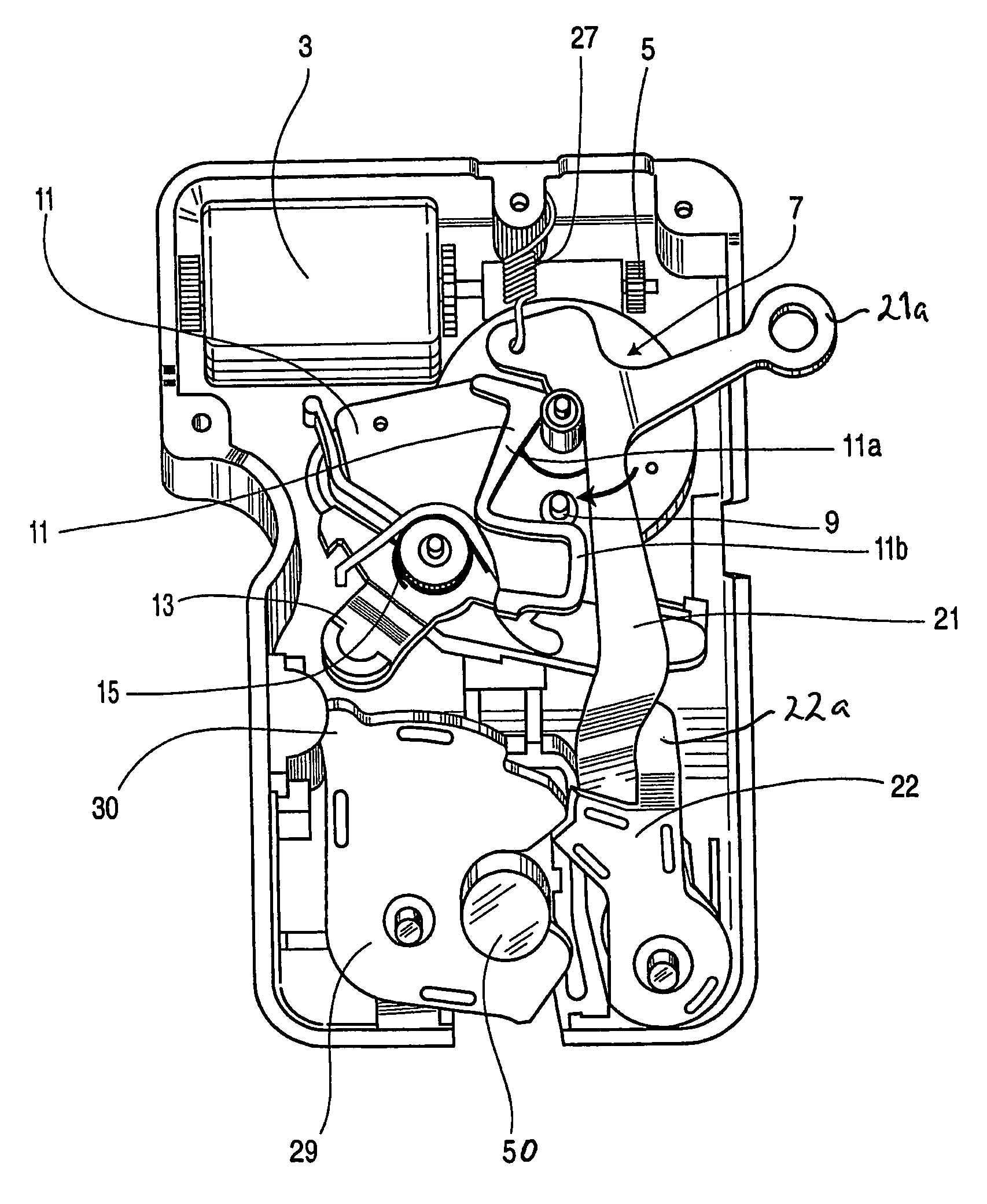 Latch with uni-directional power release mechanism
