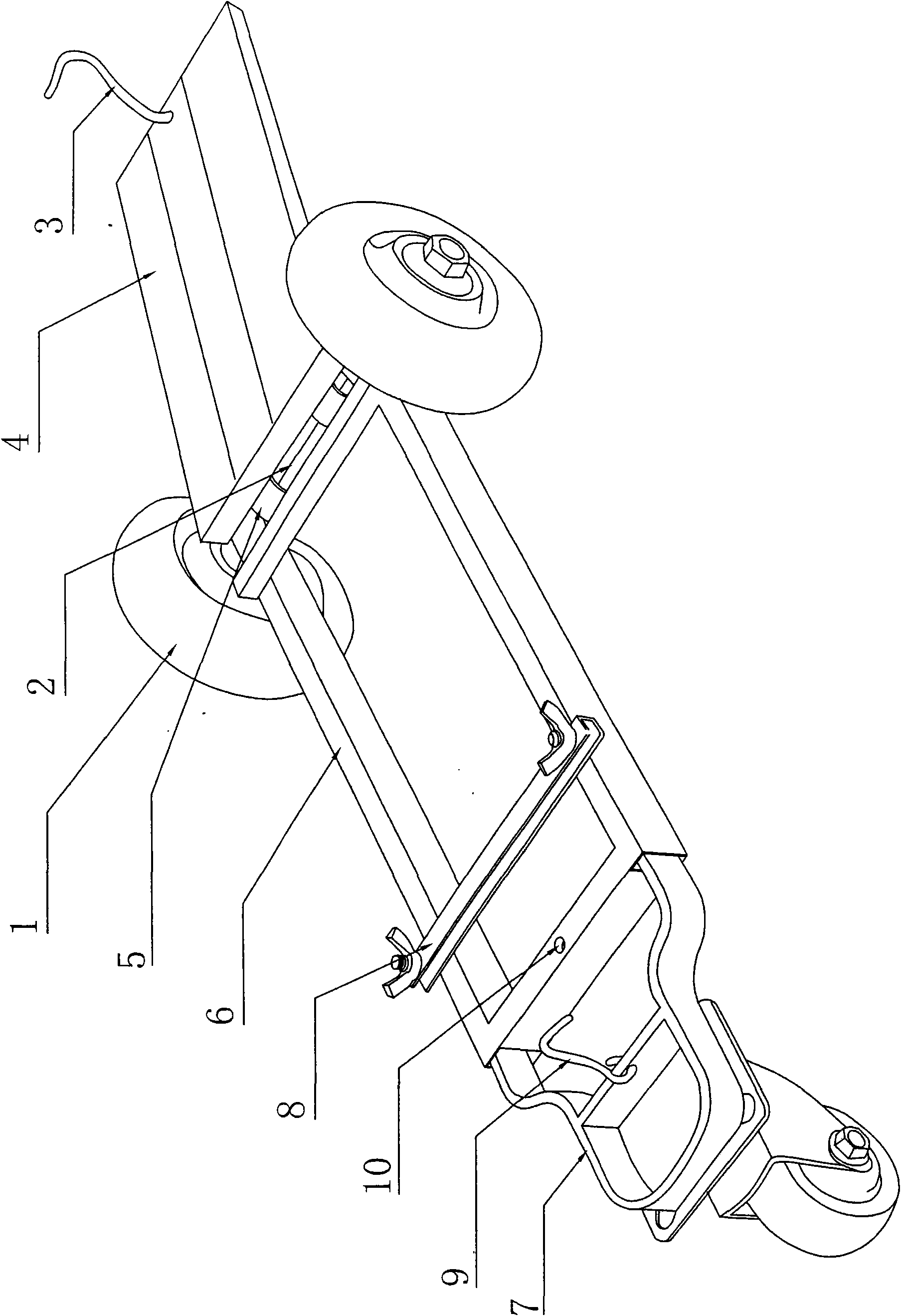 Labor-saving device for pushing and pulling two-wheeled vehicle with flat tires