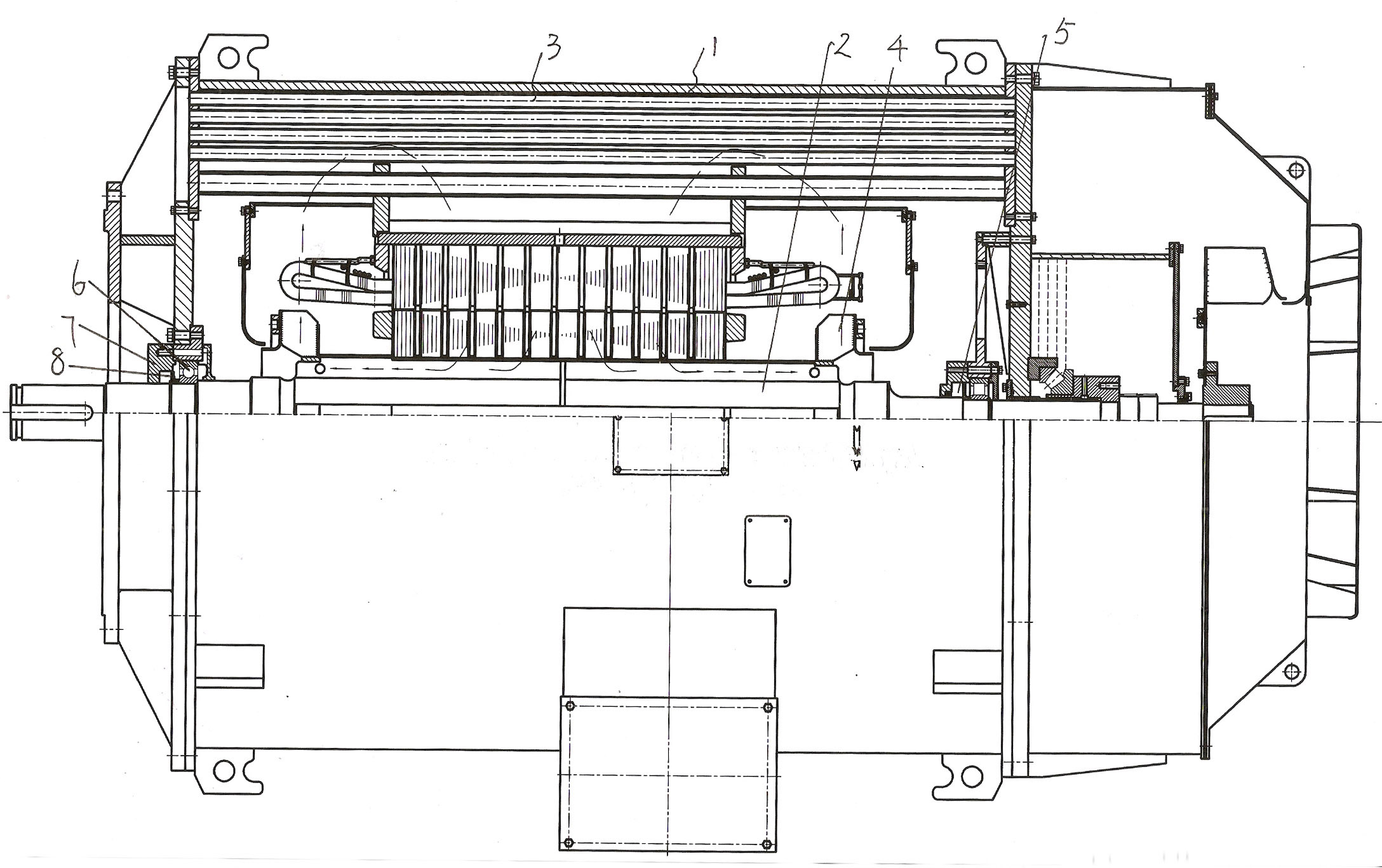 High-voltage motor bearing axial force