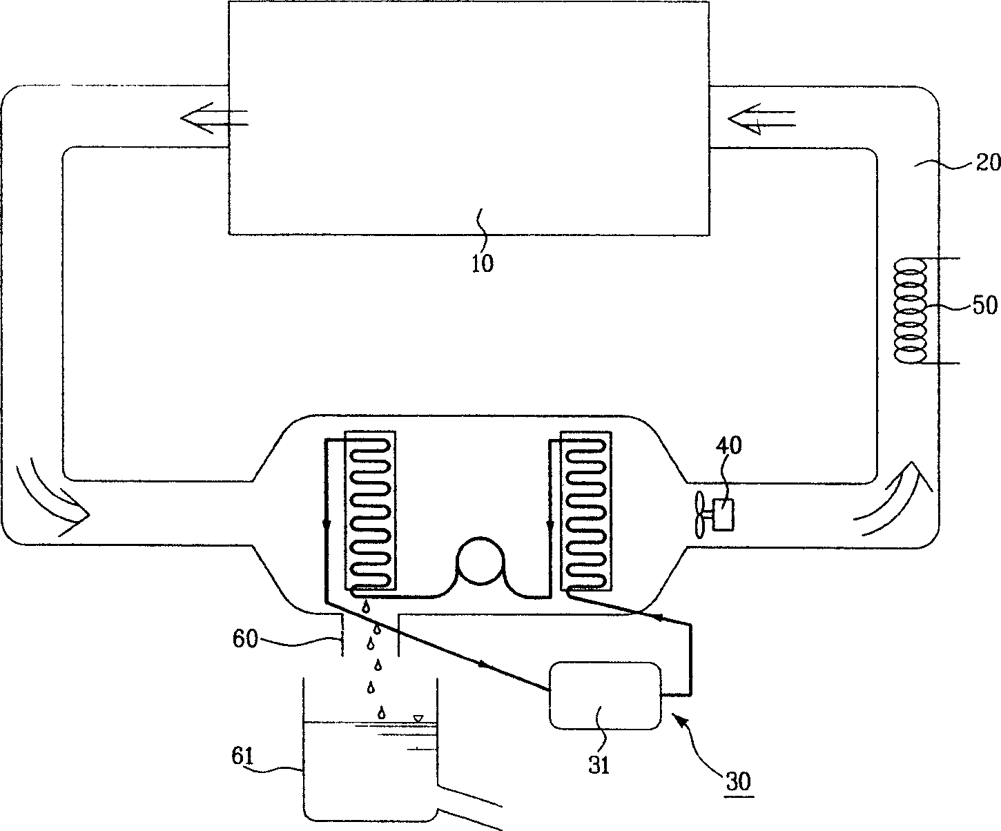 Drying machine adopting freezing circulatory system