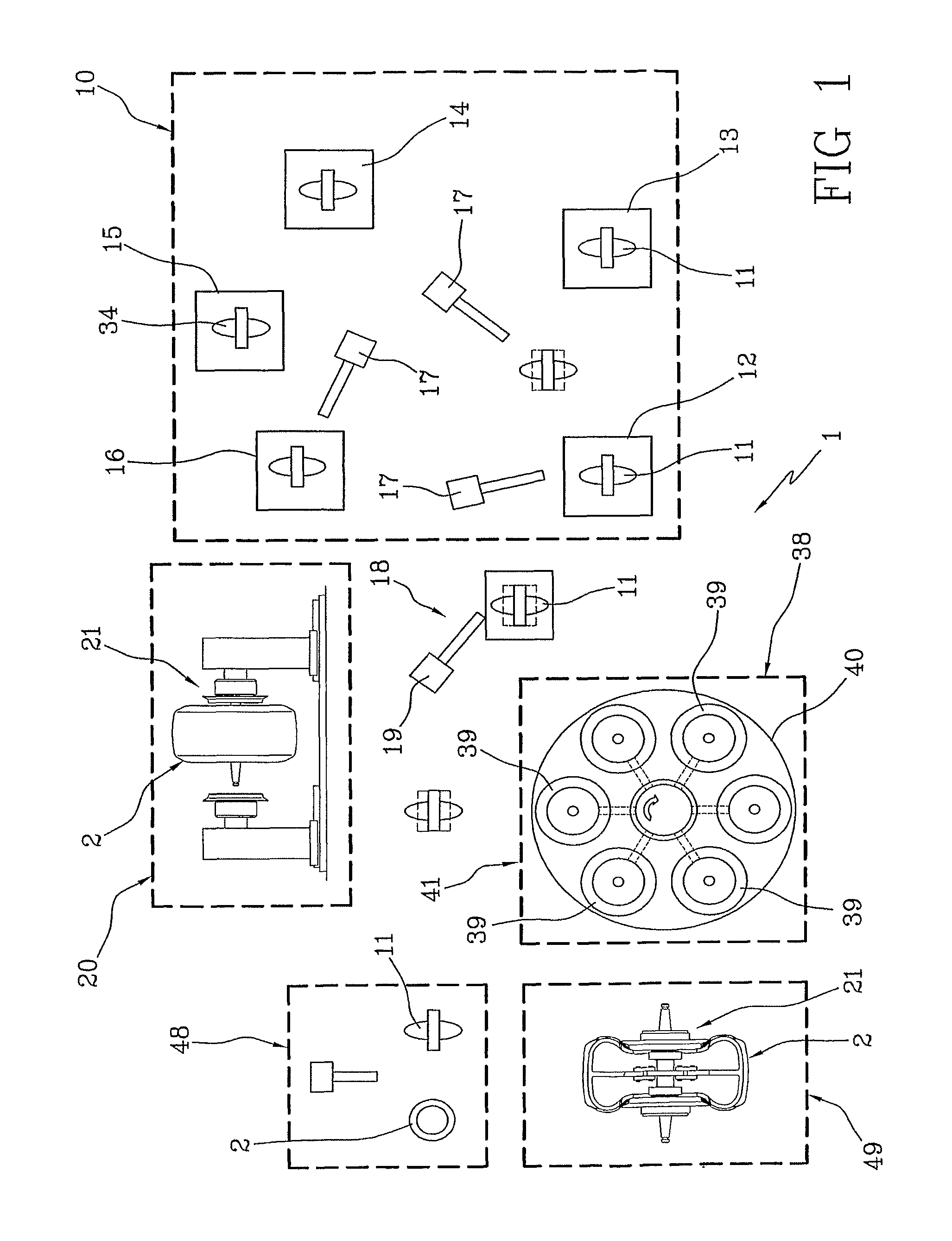 Apparatus for producing pneumatic tyres
