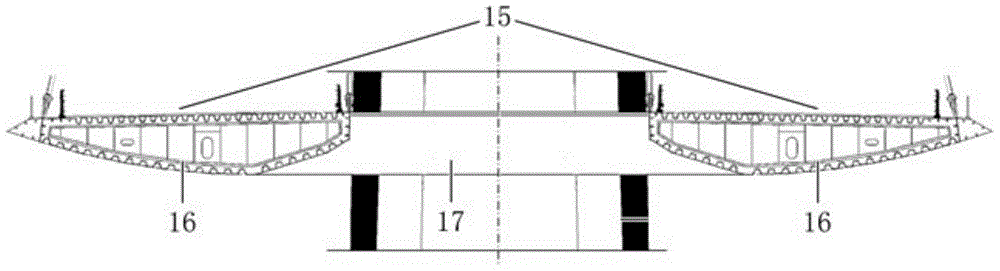 Rhombic section branching single column type cable tower for cable-stayed bridge