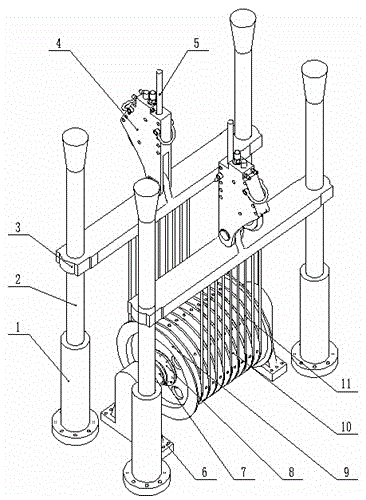 An automatic adjustment device for steel wire rope tension balance for hoisting