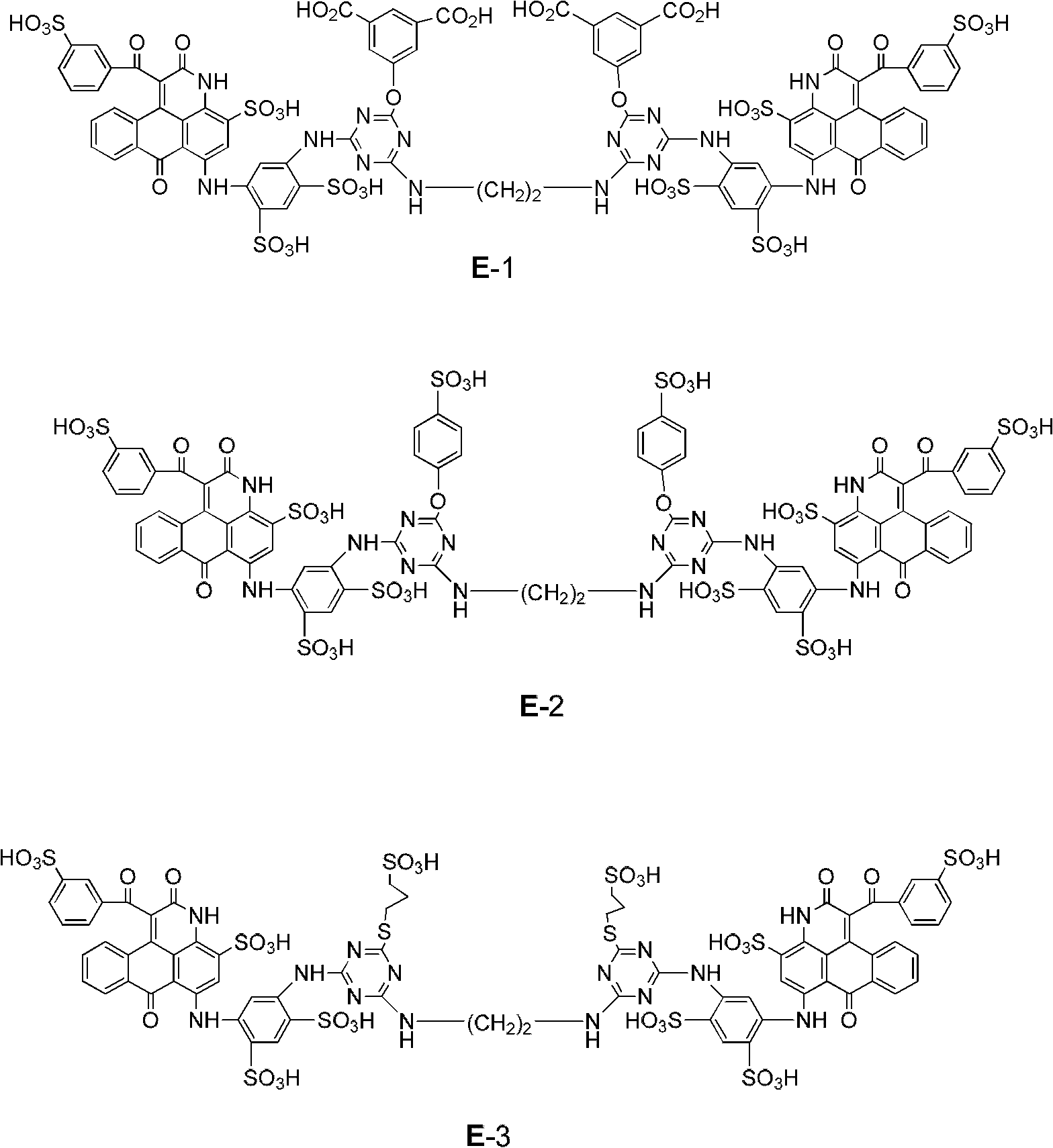 Binuclear anthracene pyridone sulfonic acid compounds or salts thereof, and preparation method and application thereof
