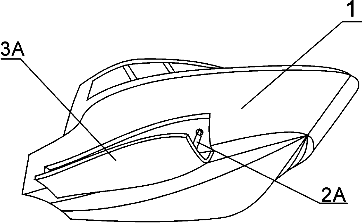 Ship with laterally and outwards expanded and stored device