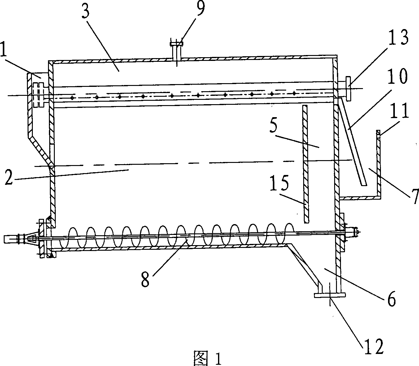 Horizontal type anaerobic reactor