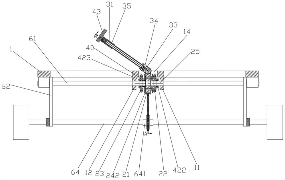 Manual worm and gear pipeline type automobile transverse movement control device