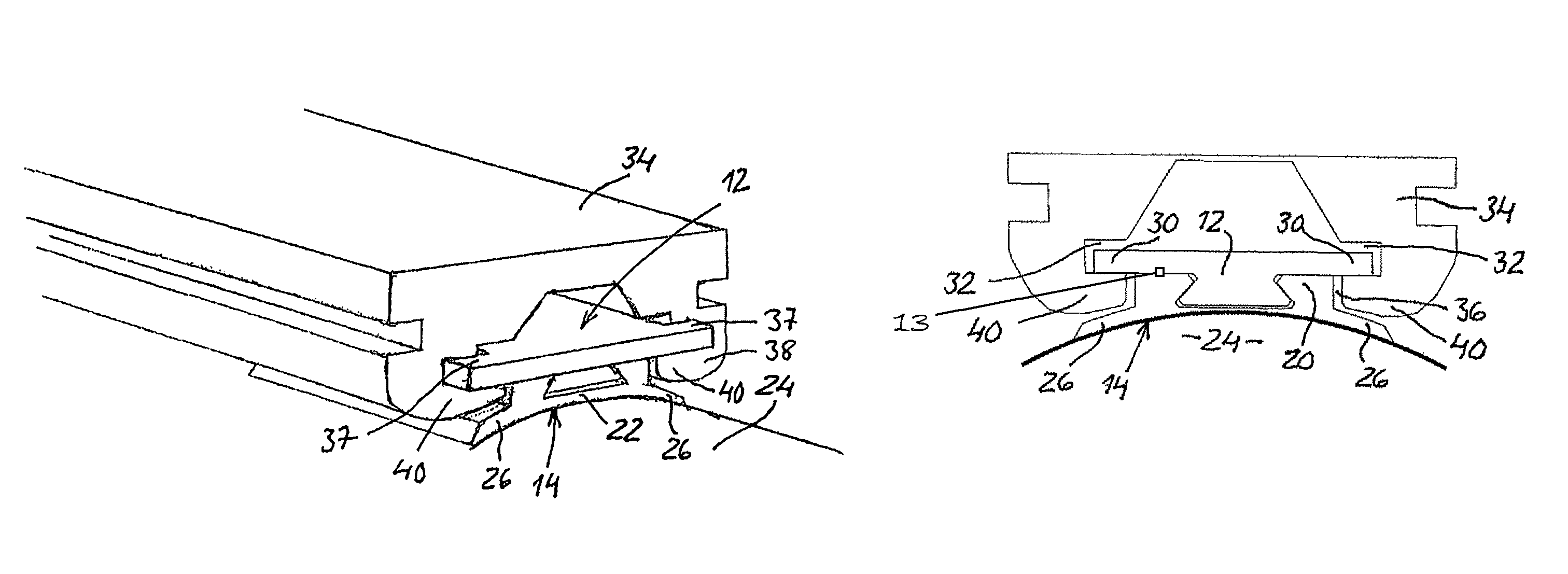 Missile launching system, and a hanger member for suspending the missile in a launch rail