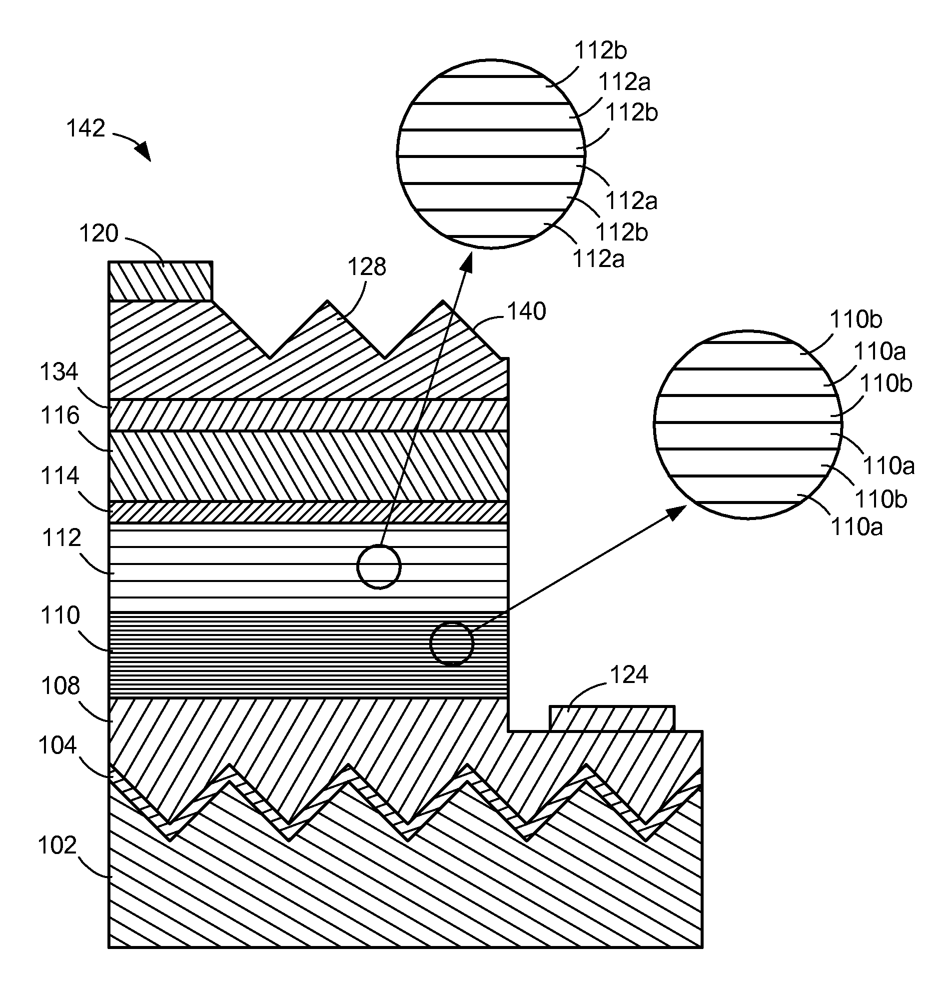 (Al,In,Ga,B)N DEVICE STRUCTURES ON A PATTERNED SUBSTRATE