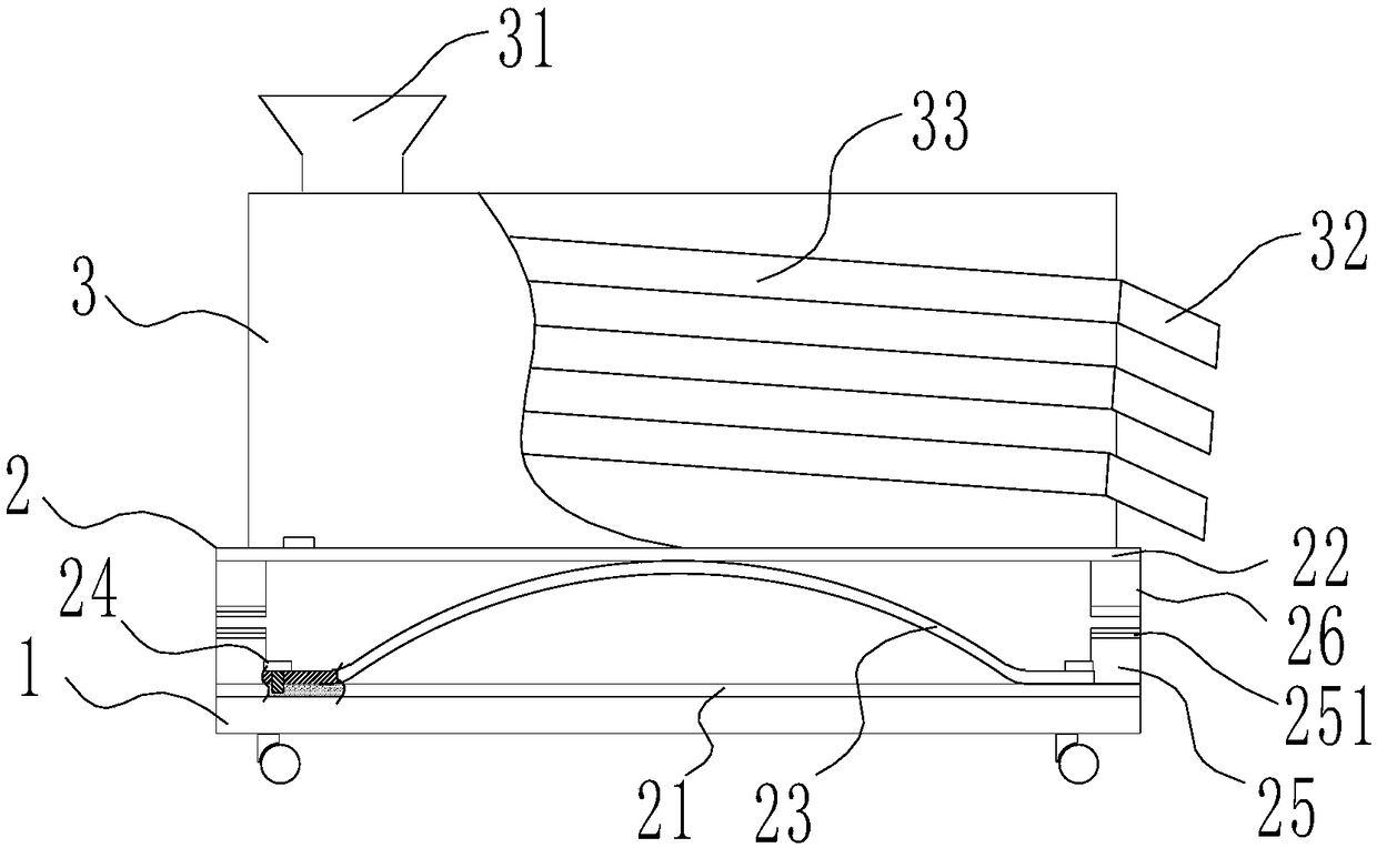 Multi-screen vibrating screen with vibration damping function