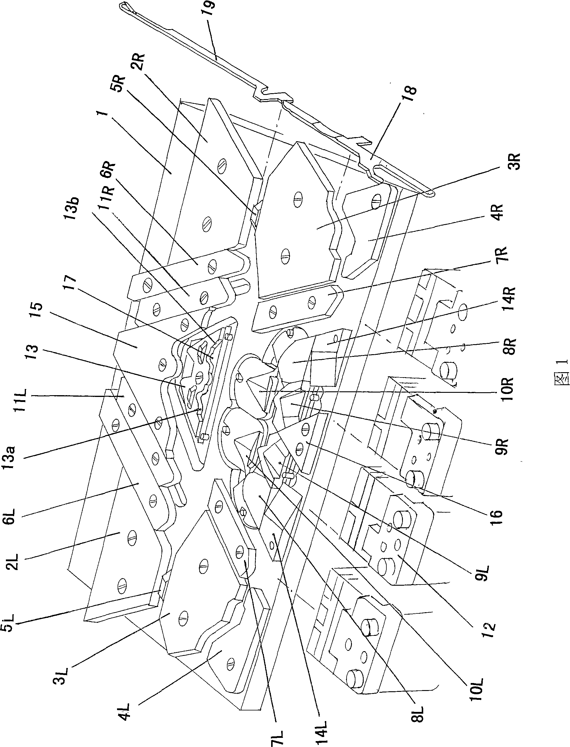 Triangle mechanism of computer plain flat knitter