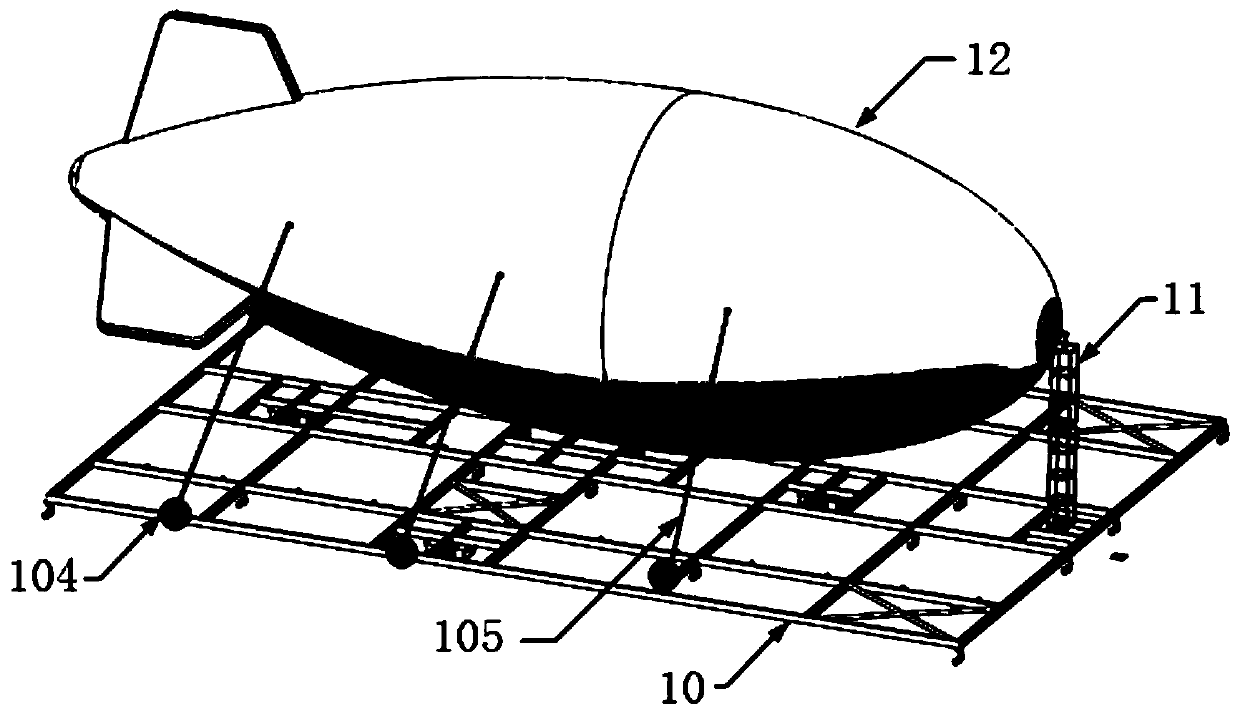 A large airship transfer and release platform