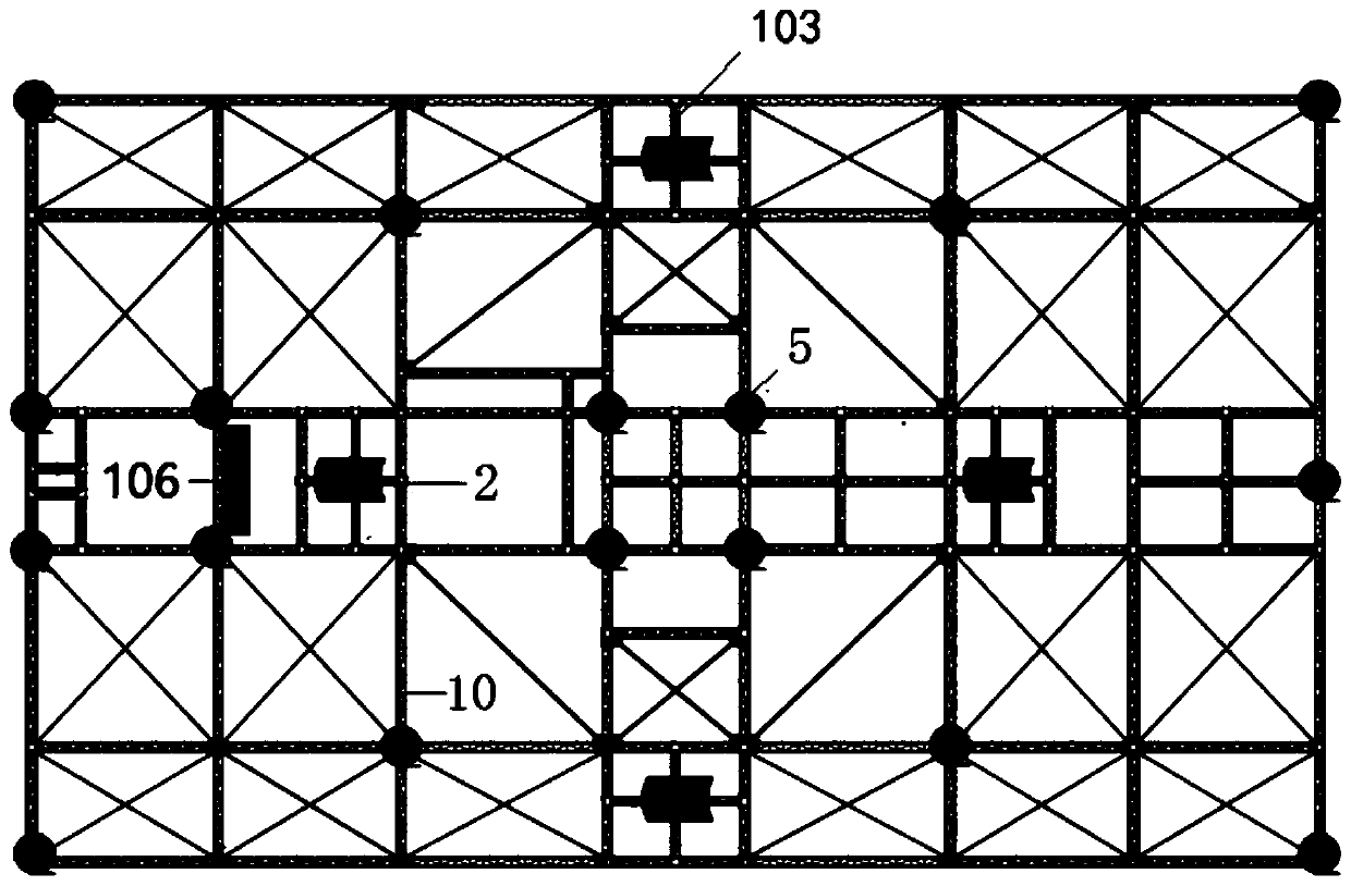 A large airship transfer and release platform