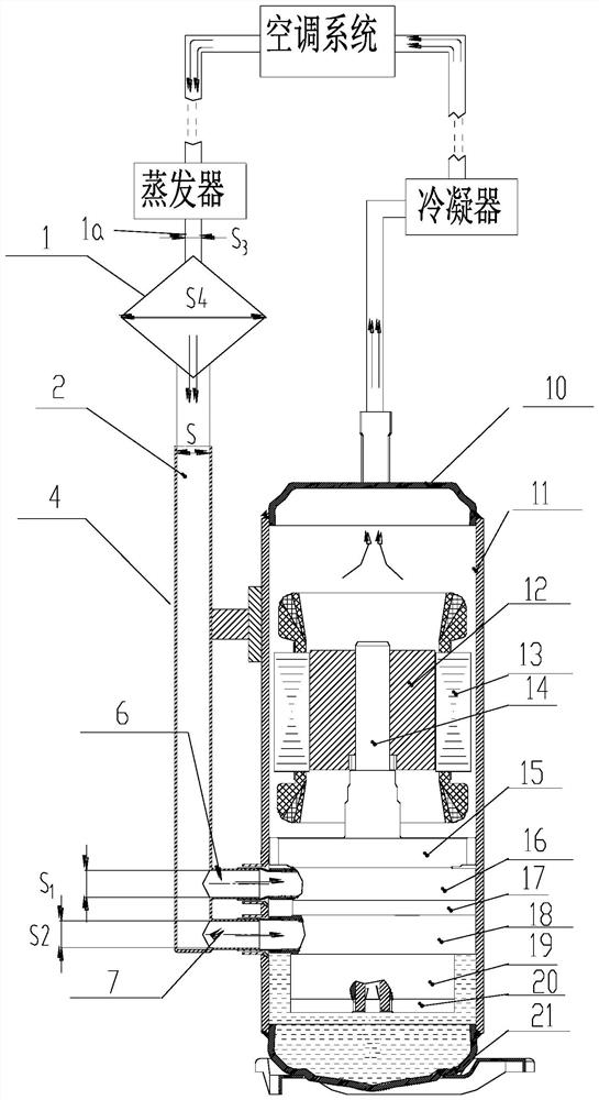 A suction device, compression assembly and air conditioner