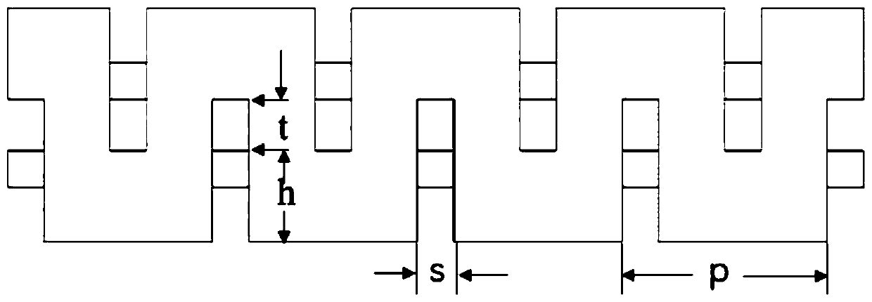 Dual-channel staggered gate slow wave structure