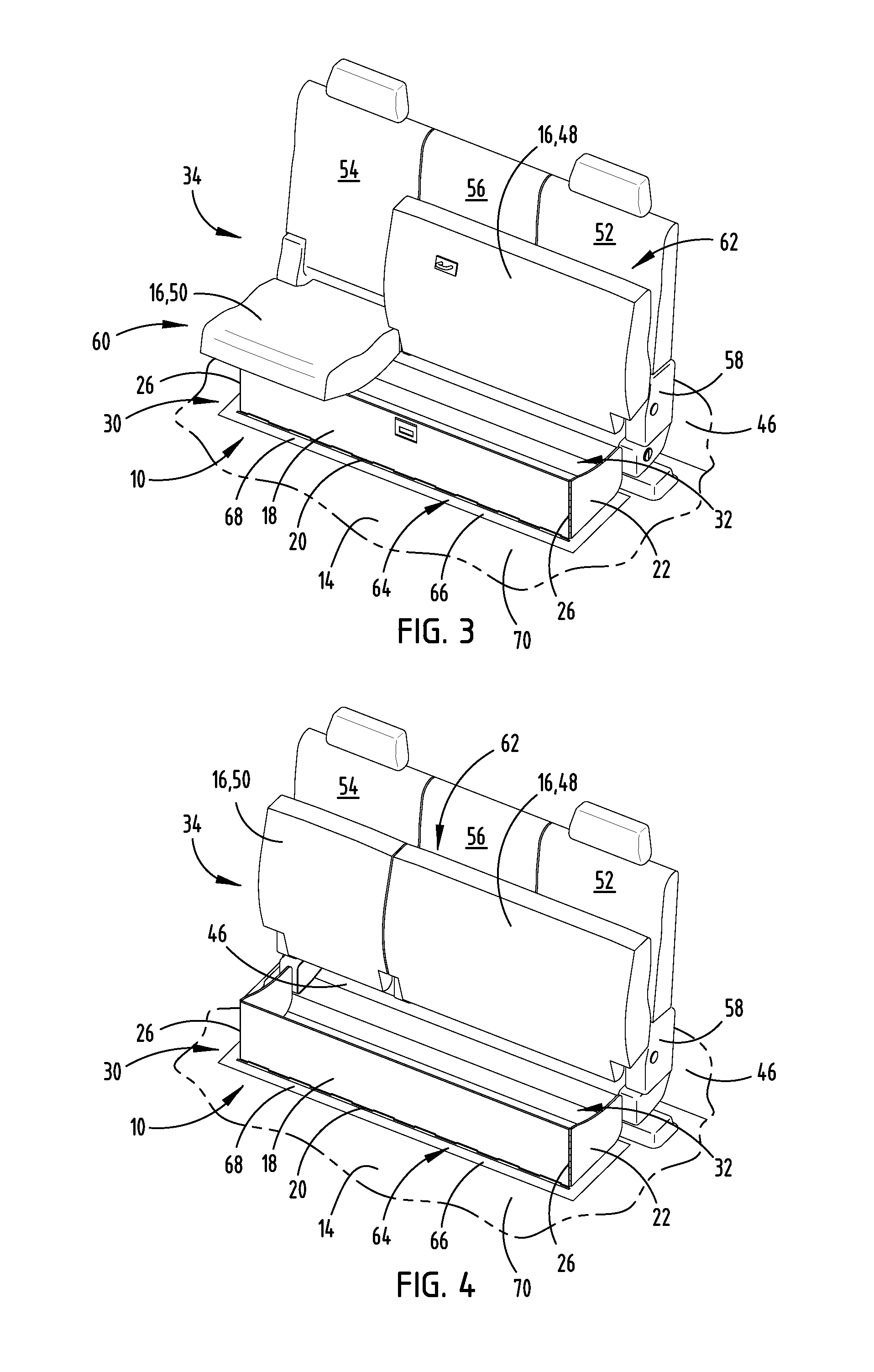 Collapsible rear seat storage assembly