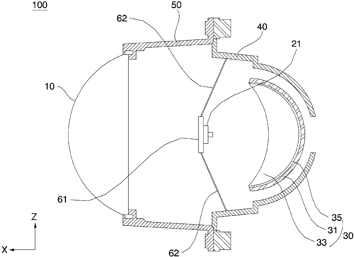 Reflector of vehicle lighting device and
