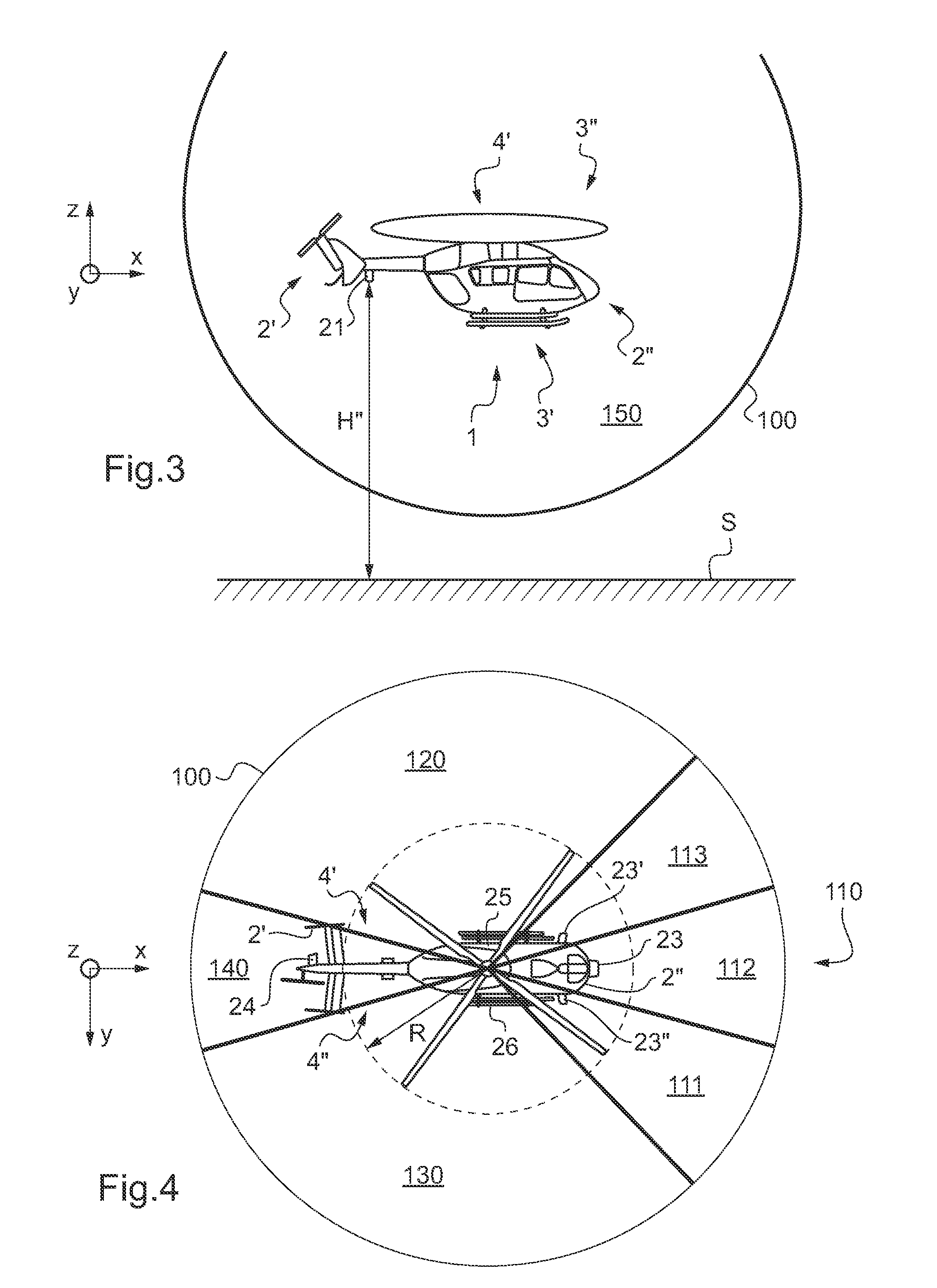 Method of measuring height and detecting obstacles, a radioaltimeter, and an aircraft