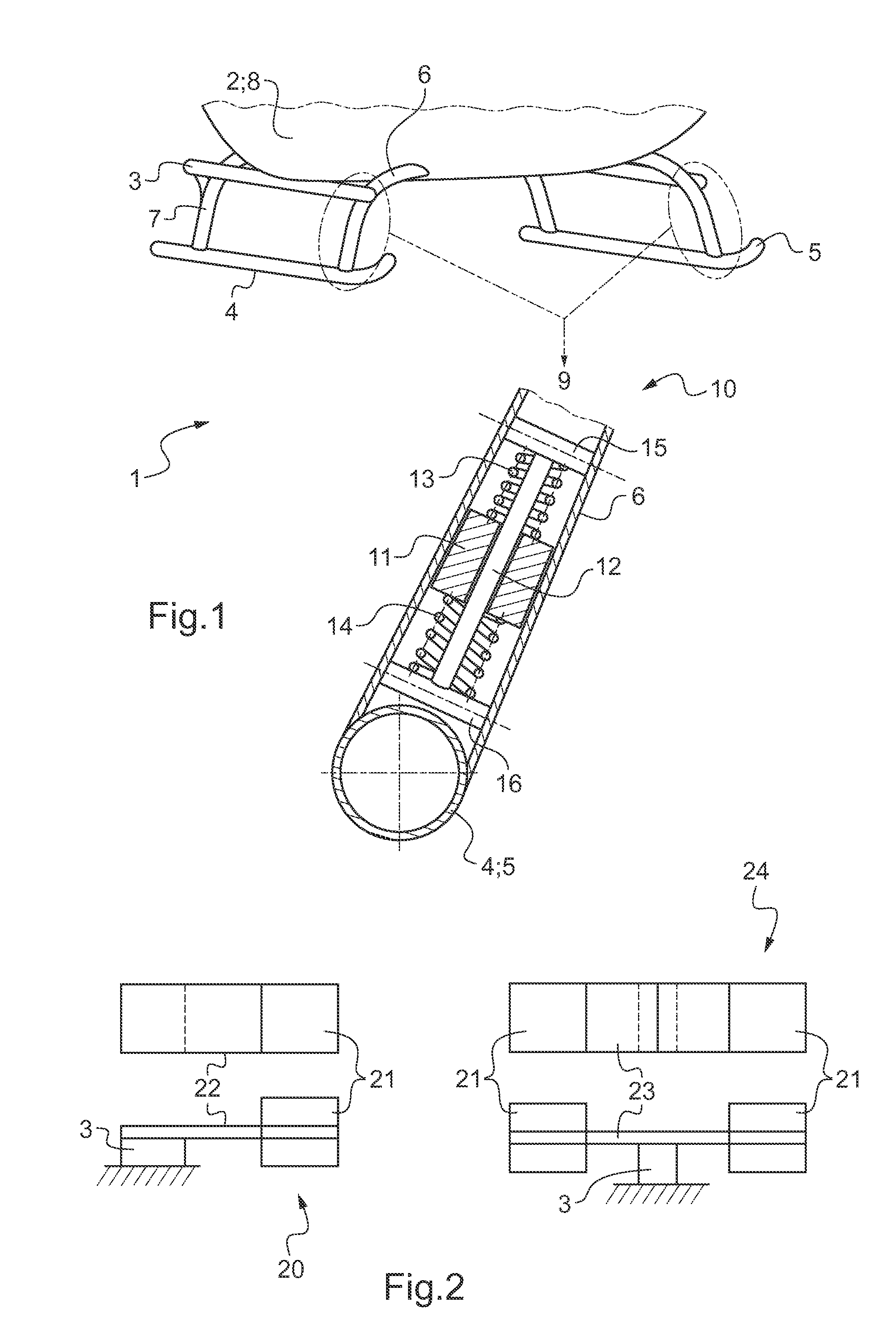 Landing gear vibration absorber and method of operating said landing gear vibration absorber