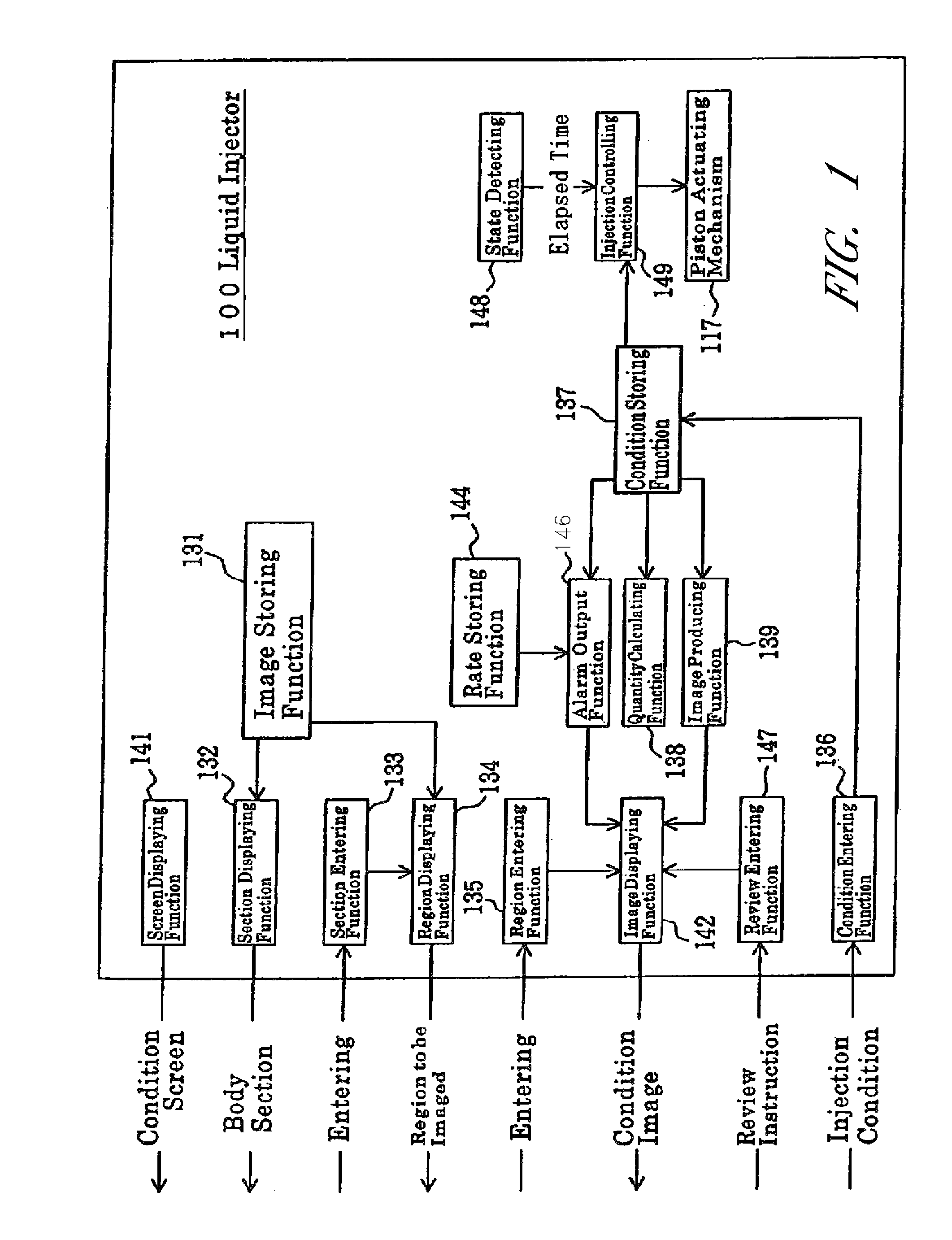 Liquid injector displaying input injection condition as image