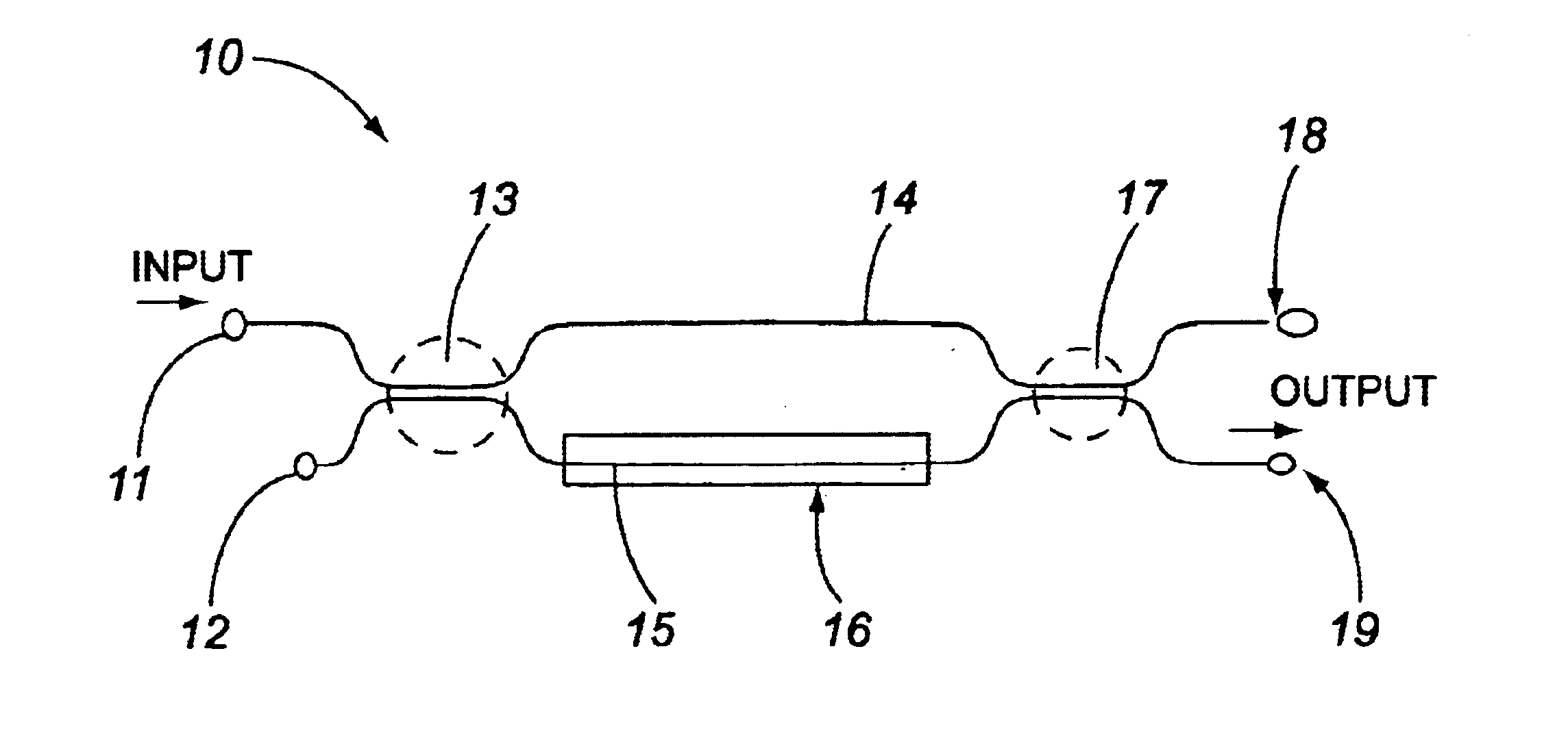 Birefringence compensated integrated optical switching or modulation device