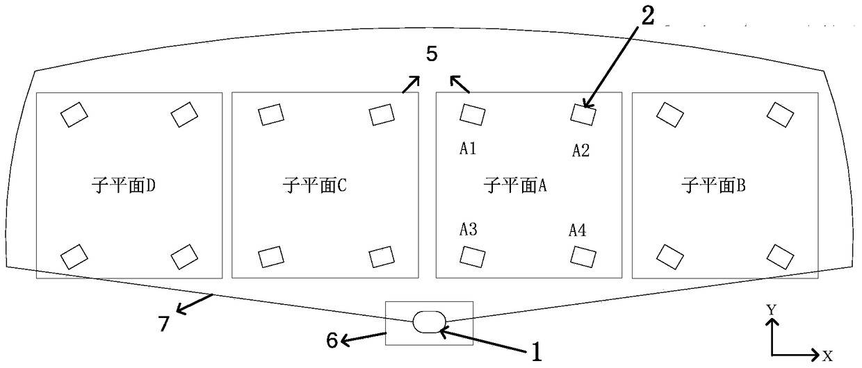 Measuring system and method for large-scale plane pointing change