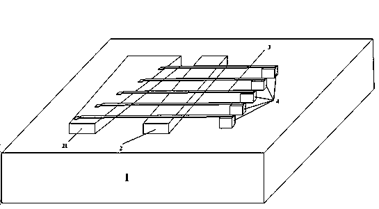 Microwave power sensor with multi-cantilever structure