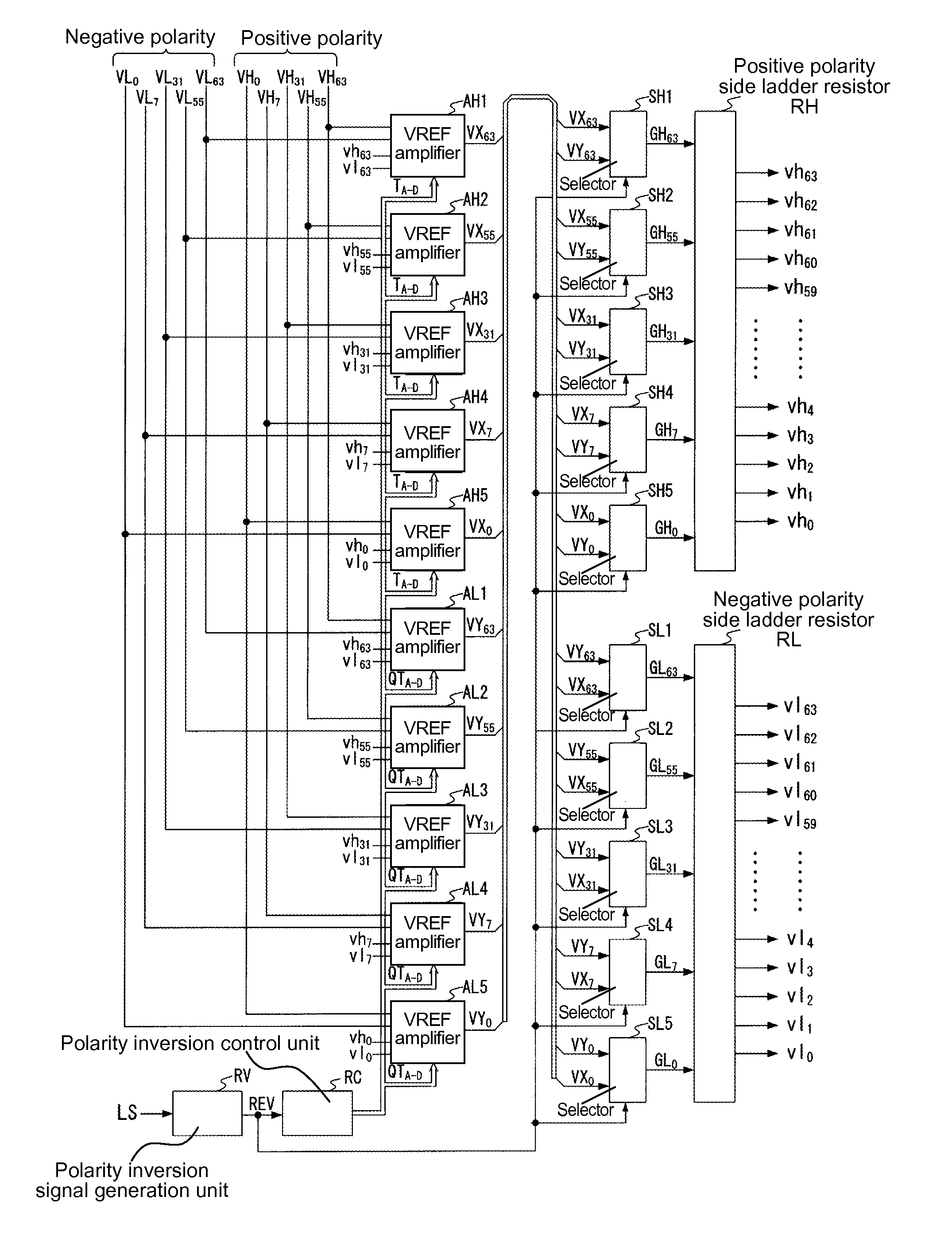 Drive device having amplifier unit for applying gradation reference voltage