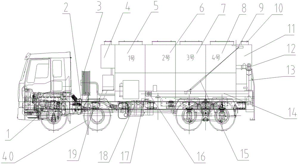 A kind of multifunctional heavy ammonium fuel oil mixing truck