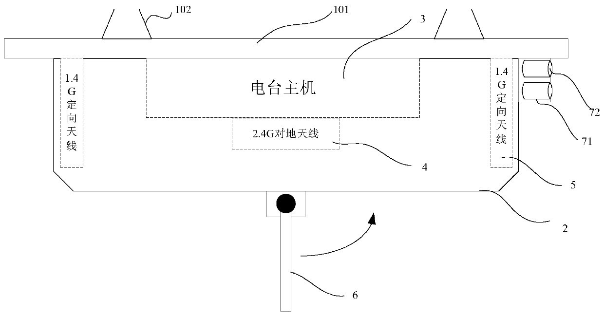 Unmanned aerial vehicle-mounted low-altitude emergency communication ad hoc network radio station device and networking method