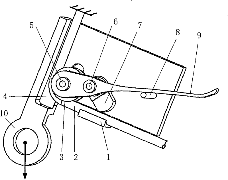 An automatic braking device for rope transmission