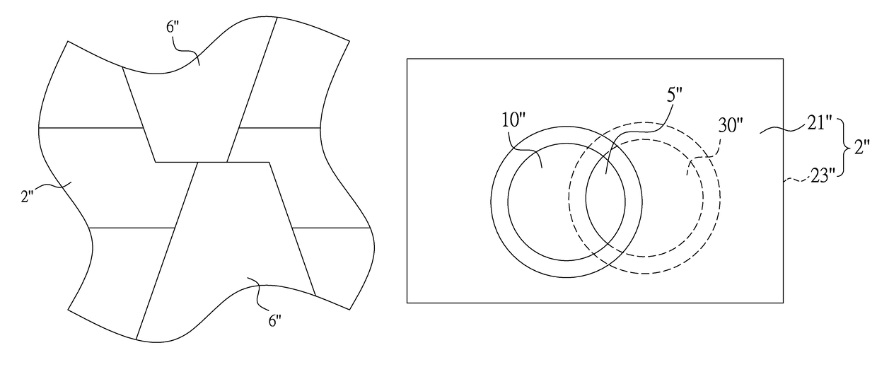 Acoustic board having displaced and passably abutted multiple through holes