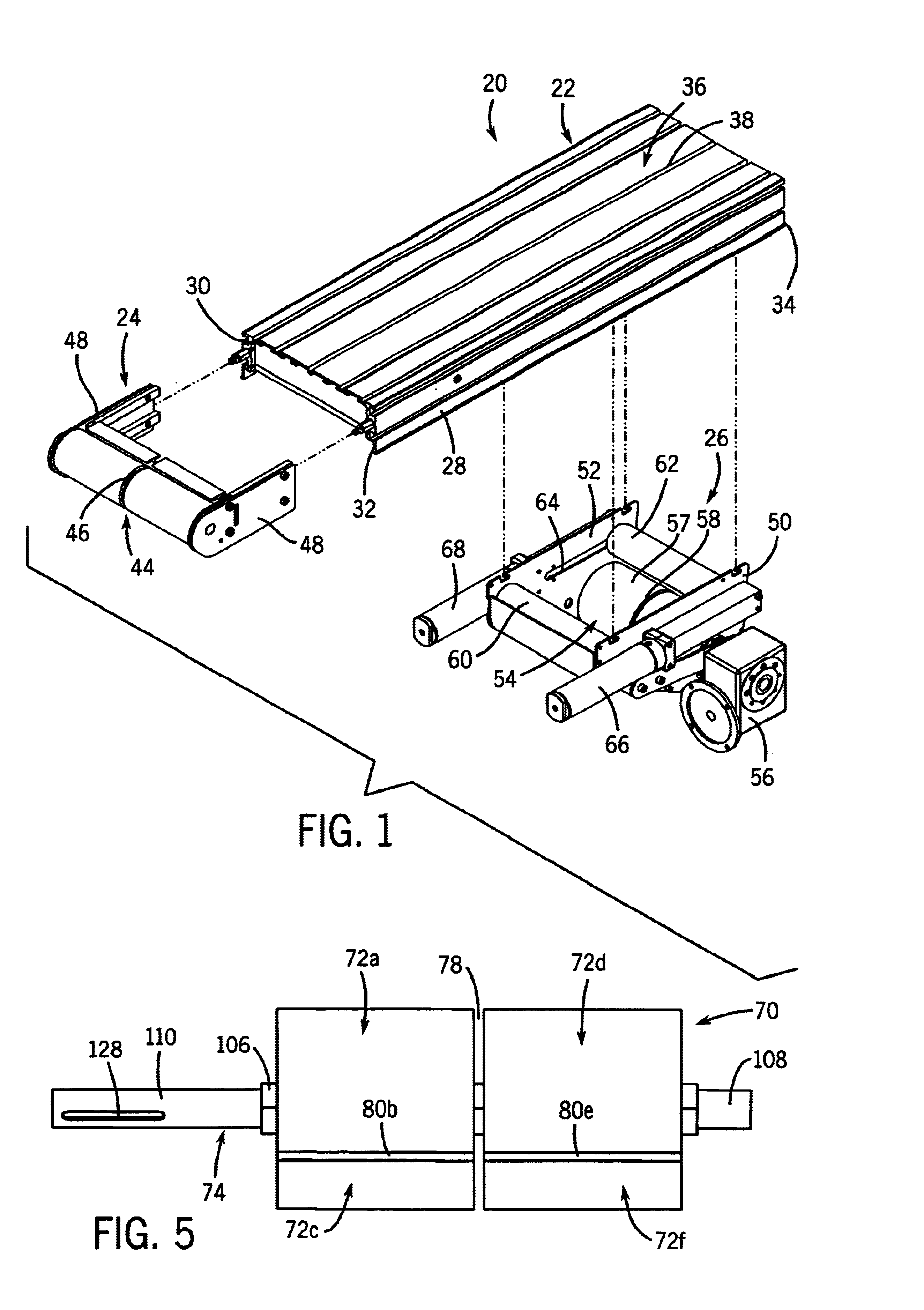 Multi-section conveyor drive roller