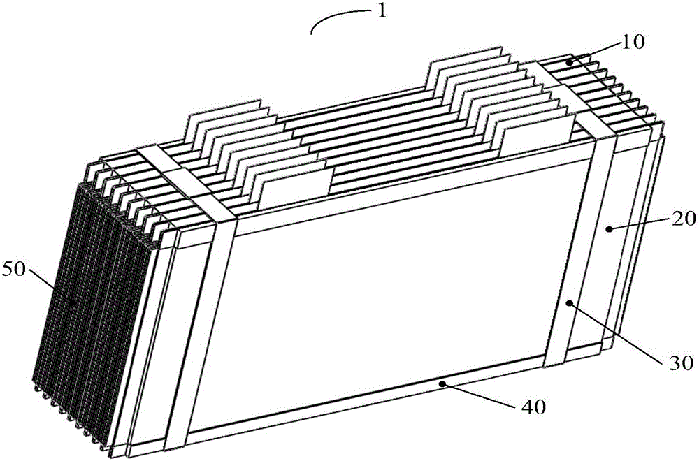 Battery module with flat heat pipes and cooling method