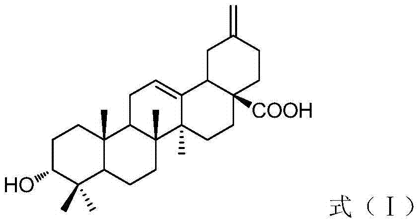 Preparation method of 3(alpha)-hydroxyl-30-olive-12,20(29)-diene-28-acid and application in preparing anti-tumor drug