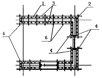 Formwork combination reinforcing and supporting structure used in short-leg shear wall construction and construction method thereof