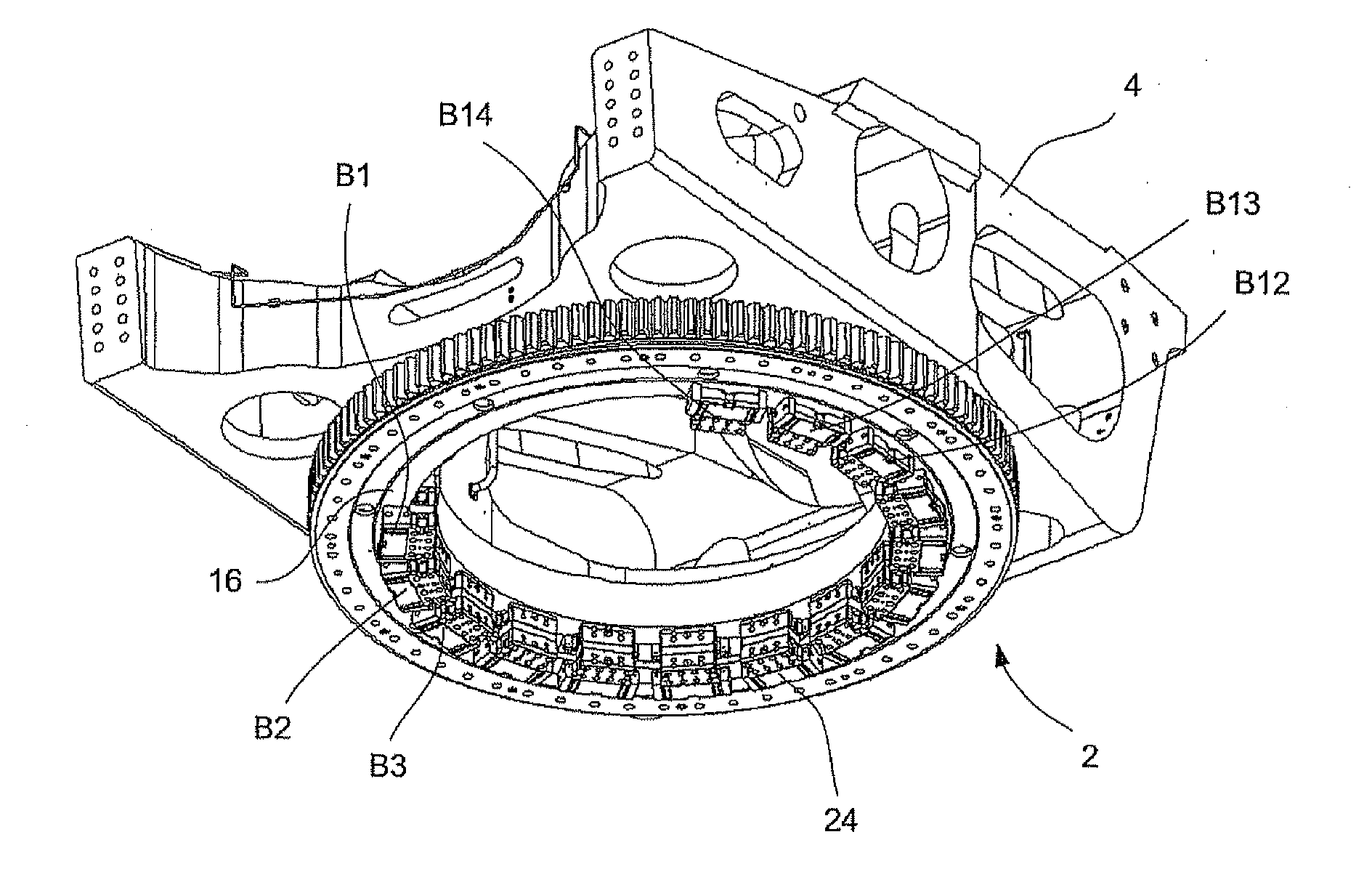 Wind turbine with a yaw system and method for the yaw adjustment of a wind turbine