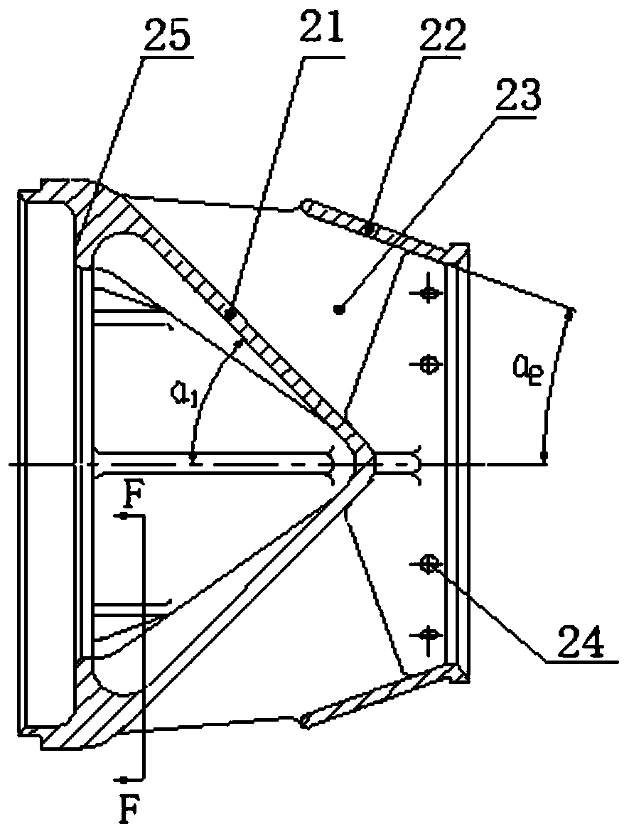 Turbine inlet pipe structure for a rocket engine