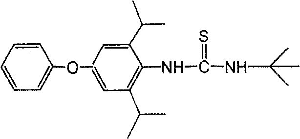Method for preparing 1-tert butyl-3-(2,6-diisopropyl-4-phenyl cxypheny) thiourea