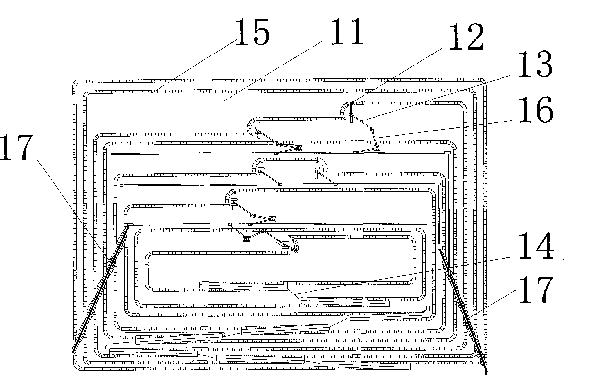 Deep-concave strip mine production model system