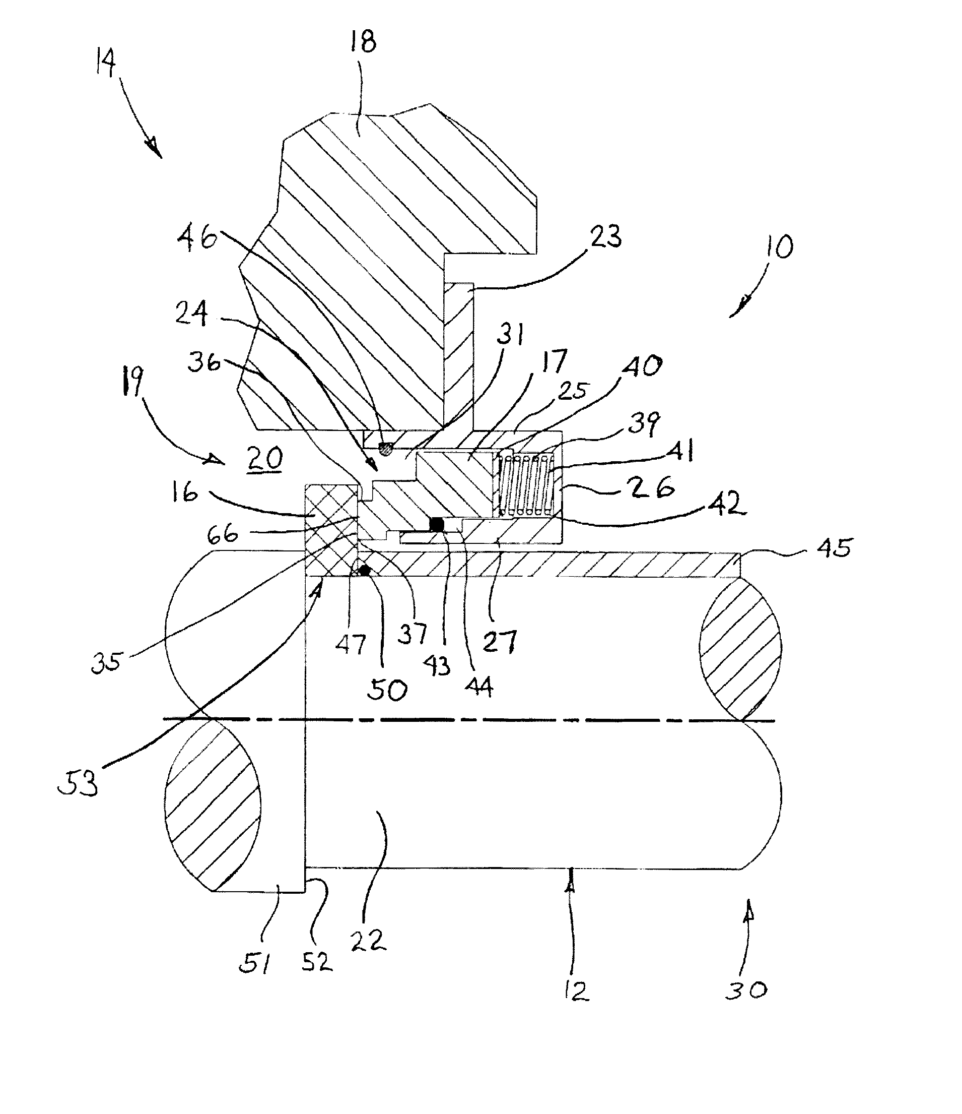 Mechanical face seal with a reverse trapezoidal face pattern