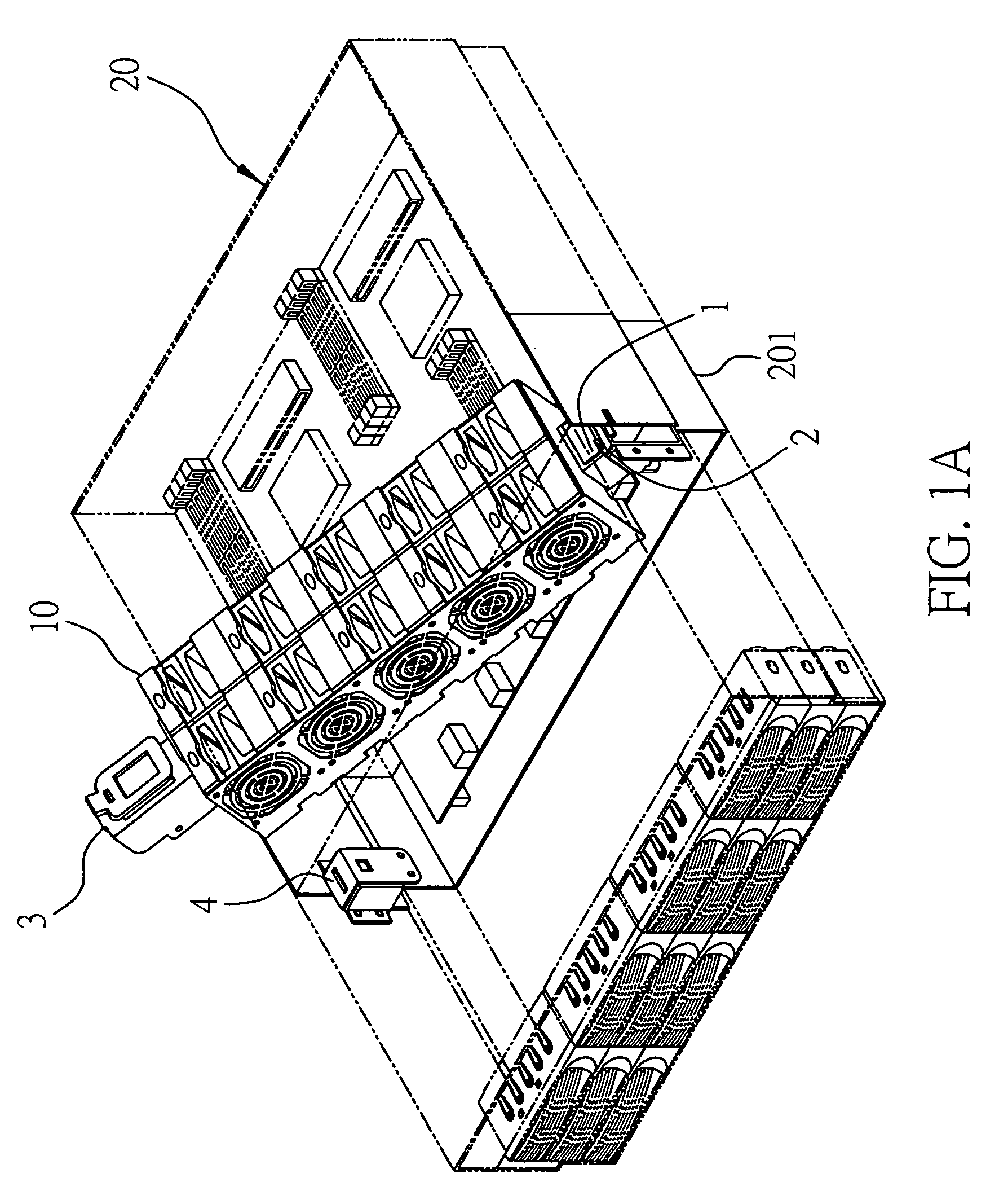 Fan rack fixture having two pairs of positioning and locking portions