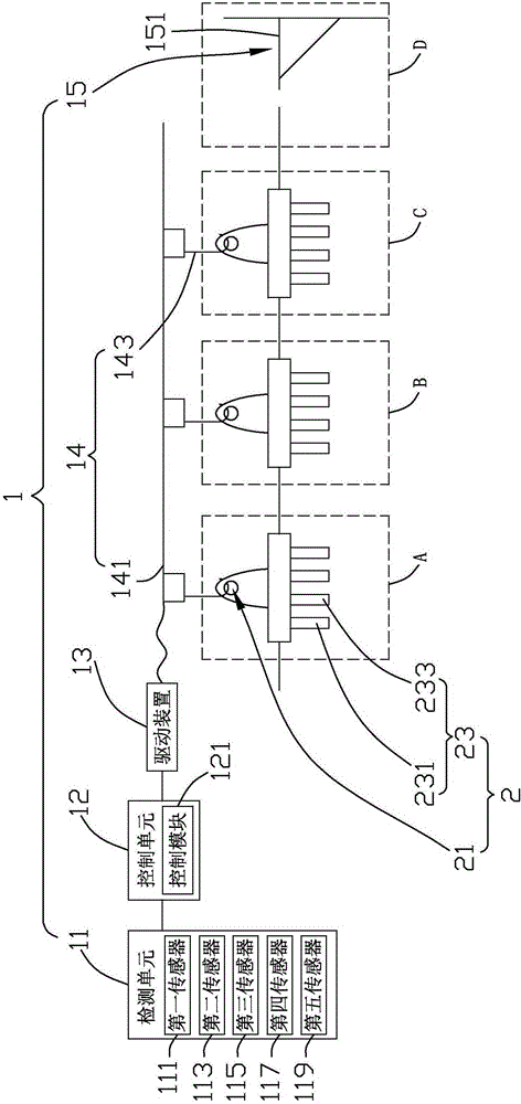 Discharging control system and control method of electroplating device